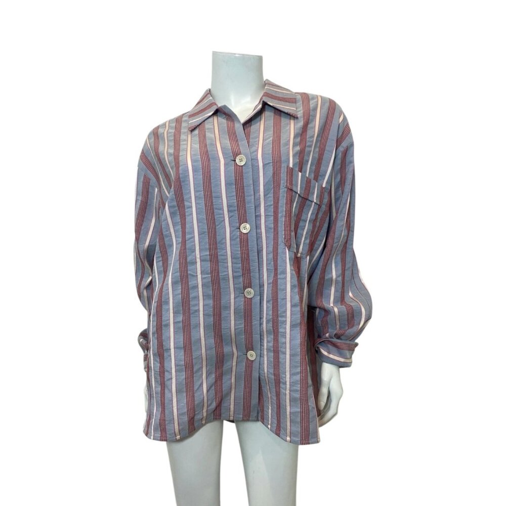 Isabel Marant Striped Button Up in Blue/Red/Pink Size FR 42